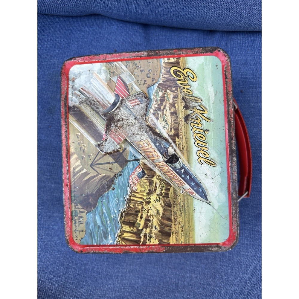 Vintage Evil Knievel 1974 Lunchbox WITH THERMOS - Picture 7 of 15